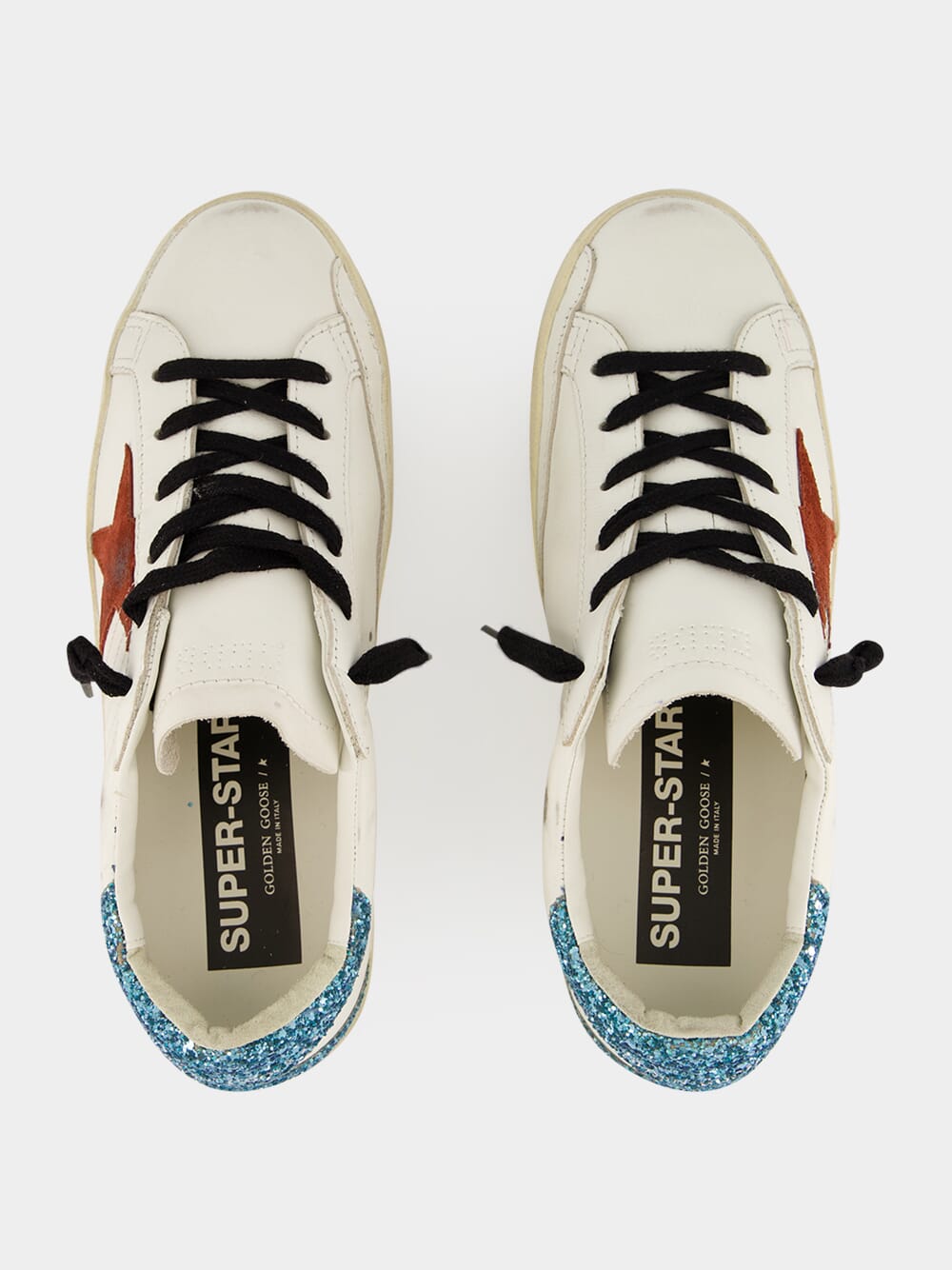 Super-Star Sneakers with Glitter and Suede
