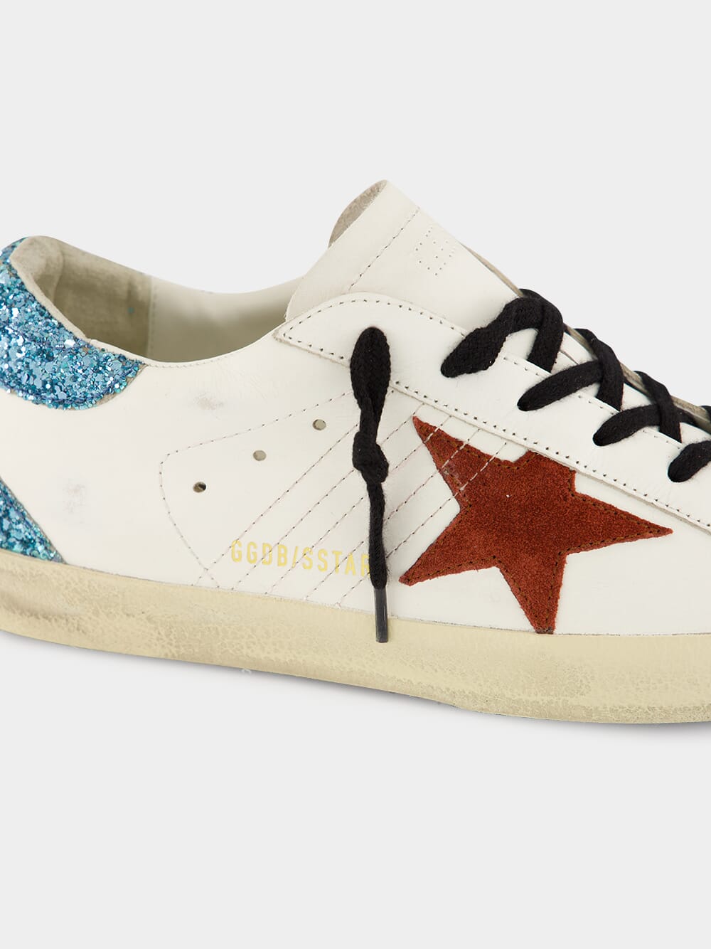 Super-Star Sneakers with Glitter and Suede